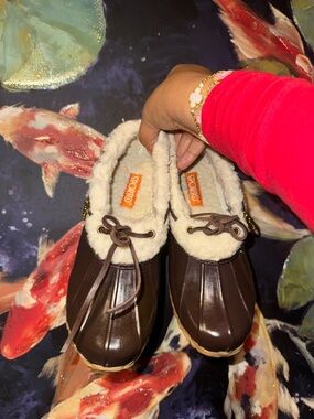 Sporto Brown Faux-Shearling Duck Shoes